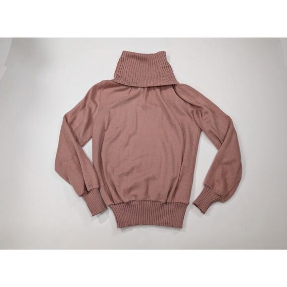Vintage 80s Gap Sweater Mauve Pink Cowl Neck Turtleneck Misses Size S - Picture 5 of 7